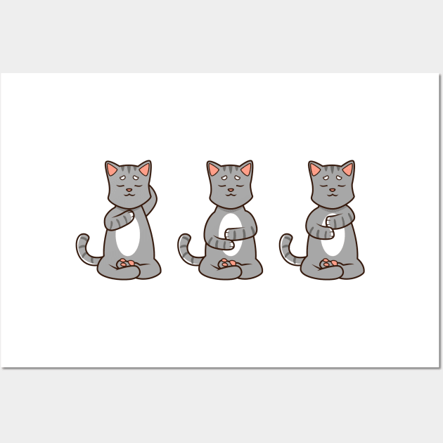 Three cats at reiki Wall Art by Modern Medieval Design